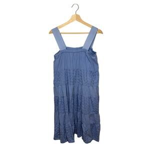 MARISOL Medium Blue Cotton Strappy Dress Blue Beachy Lounge Cute